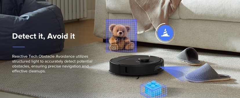roborock Qrevo S Robot Vacuum and Mop, Self-Drying, Auto Mop Washing, 7000Pa Suction, Self-Emptying & Refilling, 10mm Auto Lifting, 200RPM Spinning Mops, Smart Obstacle Avoidance, Black