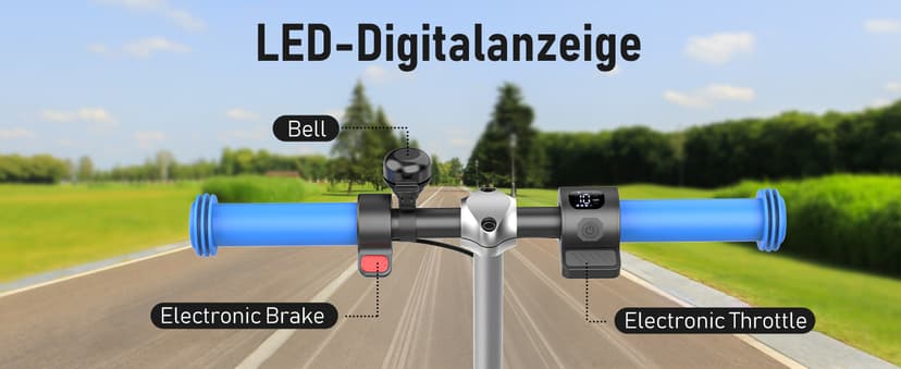 Gyroor H40 Kids Electric Scooter, 180W Motor, Up to 10 MPH, LED Display & Colorful Lights, Adjustable Height, for Boys & Girls Ages 8-12, Great Birthday Gift