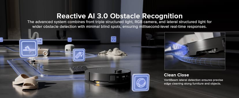 roborock Saros 10 Robot Vacuum and Mop, 22,000Pa Suction, AI Obstacle Avoidance, 3.14-inch Ultra Thin, Intelligent Dirt Detection, Zero Tangling Main Brush, Hot Water Mop & Dock Self Cleaning