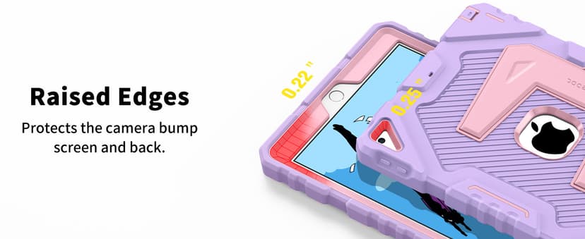 Fintie Case for iPad 9th Generation (2021) / 8th Generation (2020) / 7th Gen (2019) 10.2 Inch, Fully-Body Rugged Heavy Duty Shockproof Protective Case with Built-in Kickstand for Kids, Purple