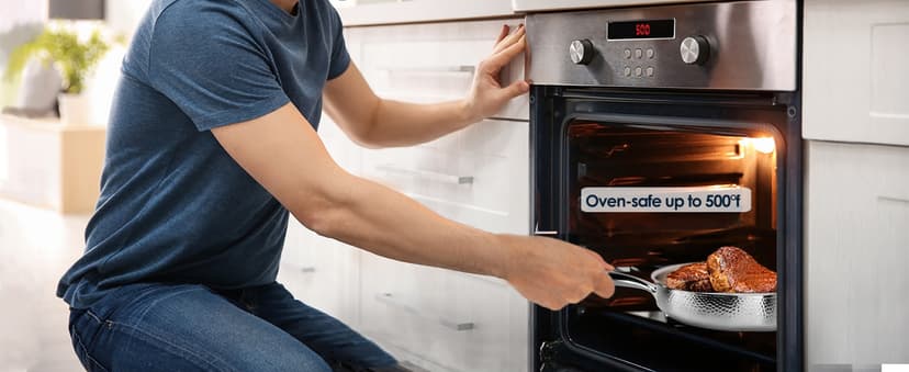 imarku Pots and Pans Set, 14PCS Kitchen Cookware Sets Tri-Ply Clad Stainless Steel with Hangered Handle and Lids, Suits Ceramic and Induction, Oven and Dishwasher Safe, Best Gifts for Women Man