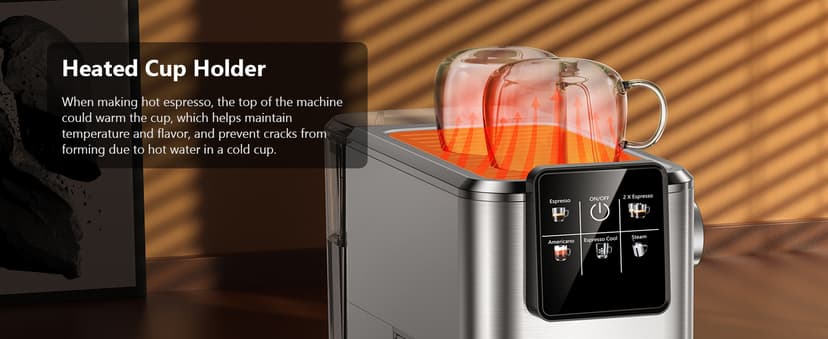 KEENSTAR 20Bar Espresso Machine with Rapid Cold Brew, Hot & Iced Coffee Machine, Espresso Maker with Milk Frother Steam Wand, Touch Screen with 40oz Water Tank for Latte, Cappuccino, Gift