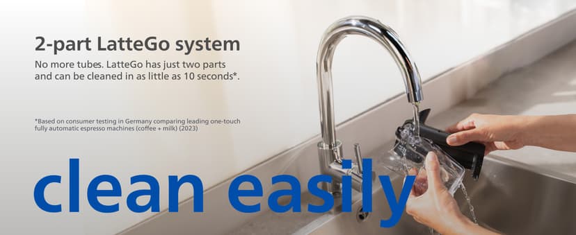 PHILIPS Series 3300 Fully Automatic Espresso Coffee Machine - 6 Hot & Iced Drinks, LatteGo Milk System, 40% Quieter SilentBrew, Ceramic Grinder, Aquaclean Filter, Glossy Black (EP3341/50)