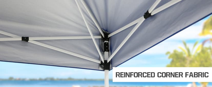 EAGLE PEAK Pop Up Canopy Tent with Wheeled Carry Bag, 8 Stakes, 4 Ropes, 4 Weight Bags, Easy Set Up Tent Canopy, 10x10 ft, 100sqft of Shade, Blue