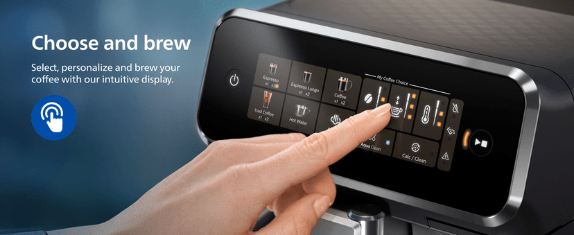 PHILIPS 3300 Series Fully Automatic Espresso Machine with integrated milk frother and grinder, 5 Hot & Iced Coffee Pre-Sets, 40% Quieter SilentBrew, 15-Bar Pressure, Glossy Black (EP3326/90)