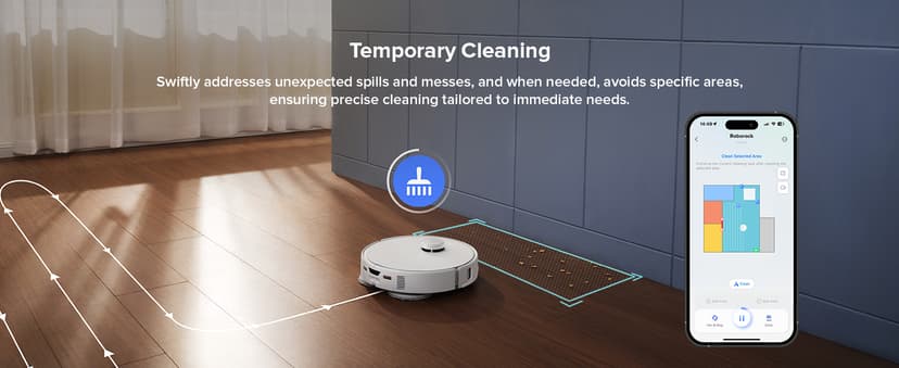 roborock Qrevo Curv S5X Robot Vacuum and Mop, 17000Pa Suction, Zero-Tangling Design, FlexiArm Side Brush, Smart Obstacle Avoidance, Self-Washing & Drying & Emptying for Carpet, Pet Hair, Hard Floor