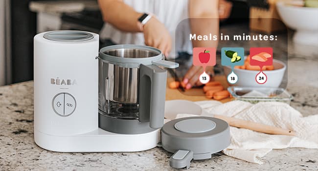 BEABA Babycook Neo Baby Food Maker | Non-Toxic Glass & Stainless Steel | Trusted by Celebrity Moms | Sustainable Baby Food Processor | Global Leader | 34 Servings in 20 Mins