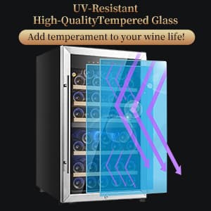 Wine Refrigerators,52-bottle Wine Fridge Cooler Freestanding Wine Refrigerator,(Bordeaux 750ml) Dual Zone Compressor Wine Cellar Chiller