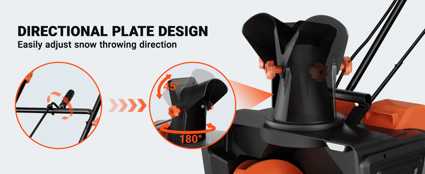 VOLTASK 48V Cordless Snow Blower, 48-Volt | 20-Inch Brushless Electric Snow Blower Cordless, Battery Snow Blower with Directional Plate & LED Lights (2 * 24V Battery & Dual Quick Charger Included)