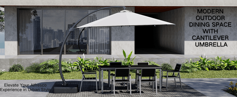 Kingdura 11ft Offset Cantilever Patio Umbrella with Base Included, Large Round Aluminum Outdoor Umbrella, 360° Rotation & Infinite Tilt, Heavy Duty Frame for Deck Pool Backyard, Beige