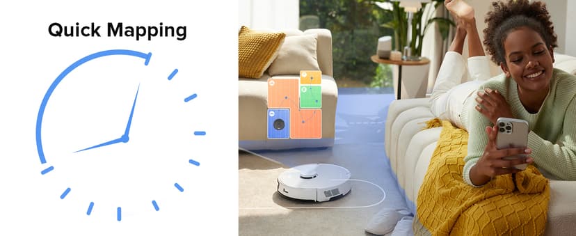 roborock S7 Max Ultra Robot Vacuum and Mop Combo, Auto Mop Drying and Washing, Self-Emptying and Refilling, 5500Pa Suction, Reactive Tech Obstacle Avoidance, White (RockDock Ultra Series)