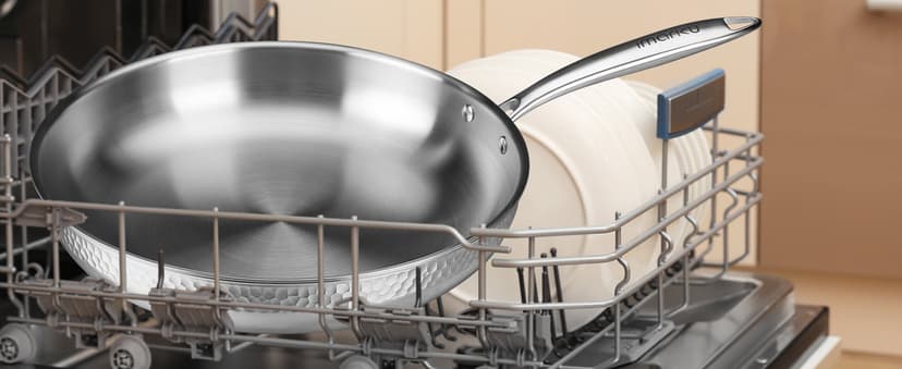 imarku Pots and Pans Set, 14PCS Kitchen Cookware Sets Tri-Ply Clad Stainless Steel with Hangered Handle and Lids, Suits Ceramic and Induction, Oven and Dishwasher Safe, Best Gifts for Women Man