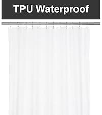 N&Y HOME Waffle Weave Shower Curtain with Snap-in Fabric Liner & Hooks Set - Hotel Style Cream Shower Curtain for Bathroom, Water-Repellent & Washable, Mesh Top Window - 71x72, Cream