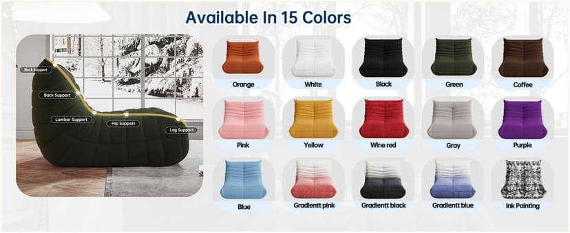 Bean Bag Chairs for Adults, BeanBag Reading Chair Memory Foam Couch, Floor Chair Soft Teddy Material, Comfy Reading Nook Chairs for Bedroom Living Room Office (Green)