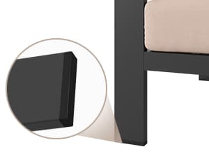 Aluminum Outdoor Patio Furniture Set with Coffee Table, 5 Piece Patio Conversation Sets with Washable Thick Cushions, Outdoor Sectional Furniture Set for Porch, Balcony, Deck, Yard, Graphite