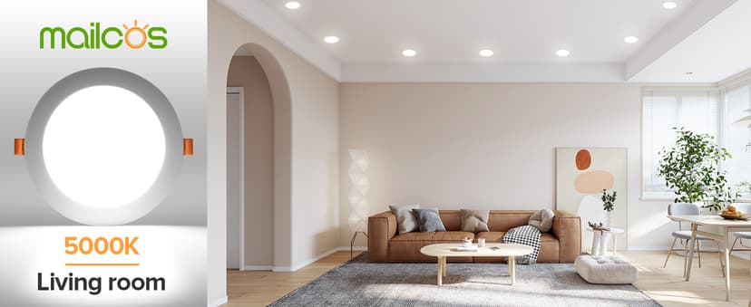 MAILCOS 12 Pack 6 Inch 5CCT Ultra-Thin LED Recessed Ceiling Light with Junction Box, 2700K-5000K Selectable, 1050LM High Brightness, Dimmable Canless Wafer Downlight, 12W 120V, ETL