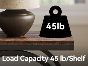 LITTLE TREE End Table, 3-Tier Side Table, Slim Sofa Side Table for Living Room, Tall Bedside Table Nightstand for Bedroom, Rustic Brown and Black