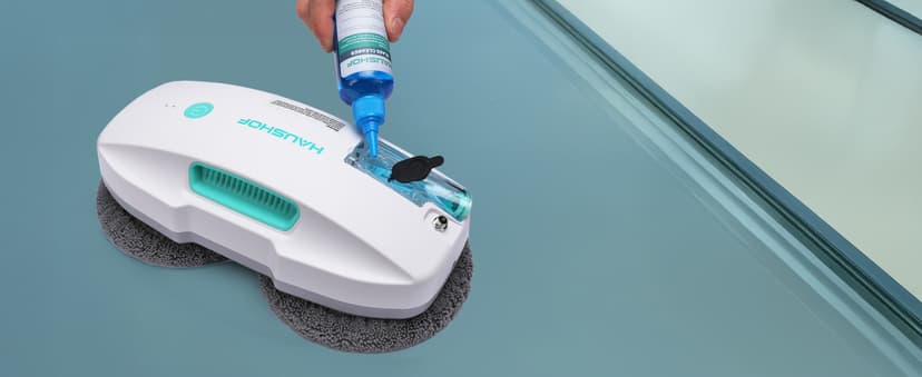 HAUSHOF Robot Window Cleaner with 3800Pa Suction, Auto Water Spray, AI Path Planning & Edge Detection, Remote Control for High-Rise Window, Glass Door