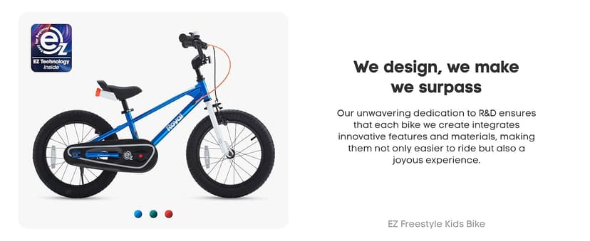 RoyalBaby Kids Bike EZ Freestyle Training Free Balance to Pedal Easy Learning Bicycle, 12-18 Inch for Toddlers to Big Kids