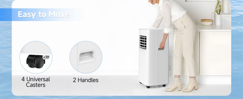 8500 BTU Portable Air Conditioners, 3-In-1 Cooling AC Unit with Fan & Dehumidifier, Air Conditioner Remote Control & Sleep Mode, Cools up to 450 sq.ft, Installation Kit for Rooms/Studios/Offices