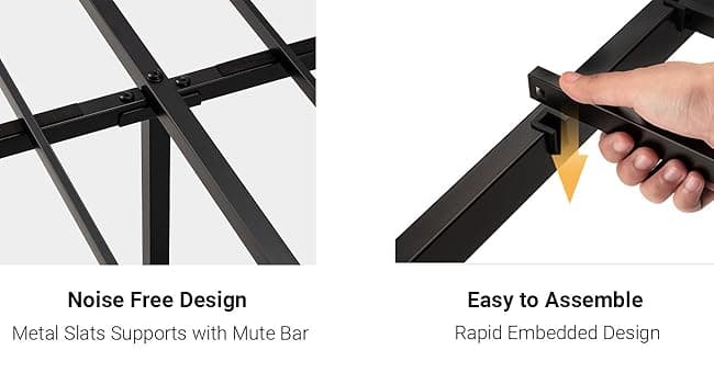 SHA CERLIN Queen Size Metal Platform Bed Frame with Victorian Style Wrought Iron-Art Headboard/Footboard, No Box Spring Required, Black