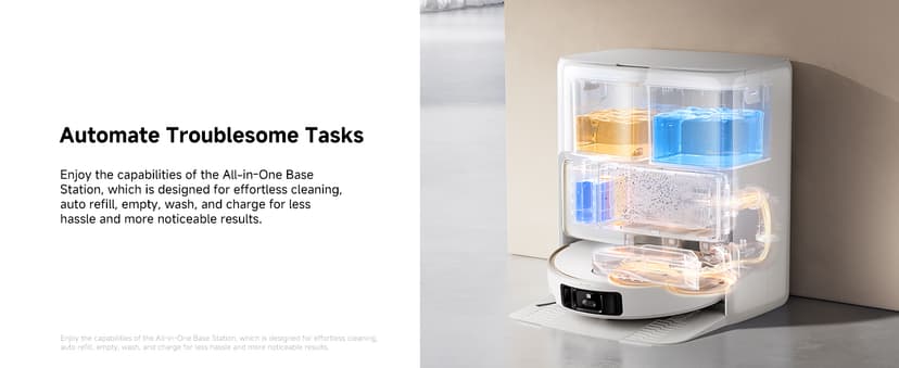 Mova V50 Ultra Complete Robot Vacuum and Mop Self-Cleaning, 24,000 Pa Suction, Liftable Navigation with Obstacle Overcoming and Warm Water Mopping with DuoSolution System Designed for Pets, White