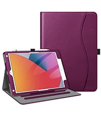 Fintie Case for iPad 9th Generation (2021) / 8th Generation (2020) / 7th Gen (2019) 10.2 Inch, Fully-Body Rugged Heavy Duty Shockproof Protective Case with Built-in Kickstand for Kids, Purple