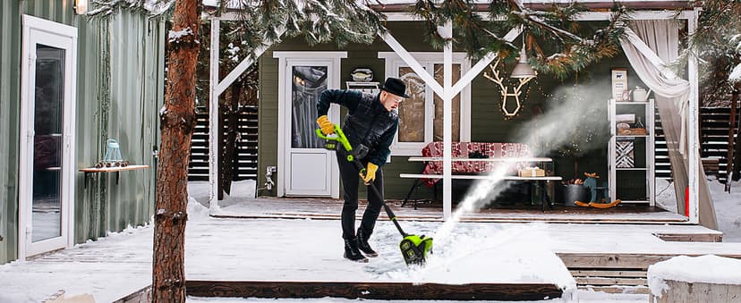 40V 13 inch Cordless Snow Blower, 4.0Ah Snow Blower Battery Powered with Directional Plate, Brushless Electric Snow Shovel for Pathway, Patio, Deck, Driveway, Green