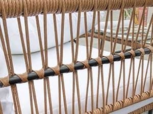 Devoko Outdoor Patio Furniture Set, Outdoor Sectional Conversation Rope Woven L-Shaped Sofa Set with Patio Table and Thick Cushions for Backyard Porch Balcony Garden, White