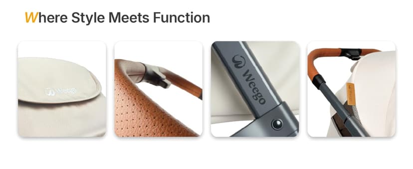 Tandem Wagon Stroller for 2 Kids, All-Terrain with Removable UV-Protection Canopy, Adjustable Push/Pull Handle, Snack Tray & Cup Holders, Perfect for Baby and Toddler(Khaki)