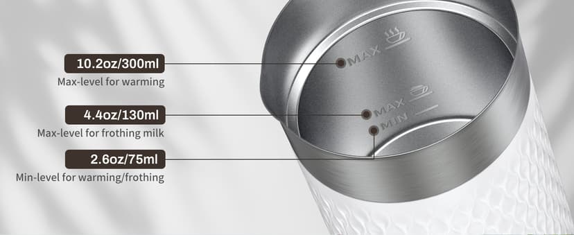SIMPLETASTE Milk Frother, 4-in-1 Electric Milk Steamer, Automatic Warm and Cold Foam Maker and Milk Warmer for Latte, Cappuccinos, Macchiato