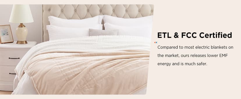 Westinghouse Electric Blanket King, Heated Blanket King Size with 10 Heating Levels and 1 to 12 Hours Heating Time Settings, Flannel to Sherpa Reversible, Machine Washable (90" x 100", Beige)