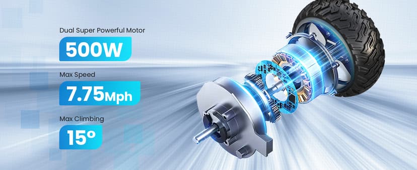 Gyroor Hoverboard New G13 All Terrain Hoverboard with LED Lights & 500W Motor, Self Balancing Off Road Hoverboards with Bluetooth for Kids ages 6-12 and Adults