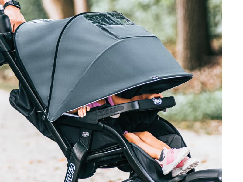 Chicco Activ3 Jogging Stroller, All-Terrain Stroller, Compatible with Chicco Infant Car Seats (not Included), Baby Travel Gear | Eclipse/Grey