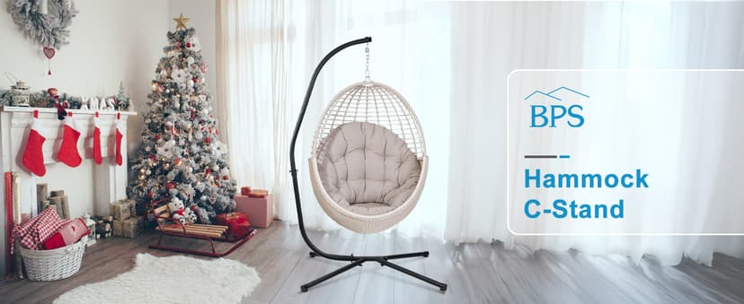 BPS Hammock Steel Stand Only C-Stand for Hanging Hammock Chairs - 300 Pound Capacity