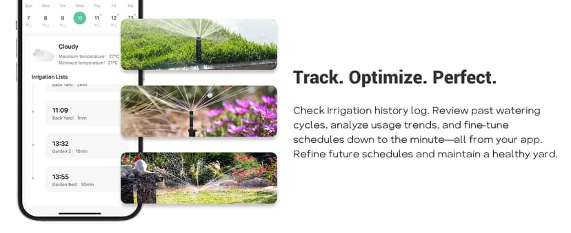 RAINPOINT 8 Zone Smart Sprinkler Controller - Local Weather Intelligence WiFi Sprinkler System Controller, Easy Install APP Control Irrigation System, Sprinkler Timer for Garden Yard