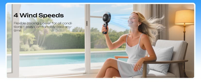 Otlonpe Handheld Misting Fan Portable, Powerful High Speed, Small Personal Rechargeable Cooling Mister Fan Water Spray Mist, 4000mAh Battery Operated for Travel Indoor Outdoor Hand Desk (Black)