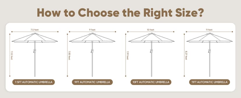 Tempera Patio Market Outdoor Table Umbrella with Auto Tilt and Crank,Large Sun Umbrella with Sturdy Pole&Fade resistant canopy,Easy to set