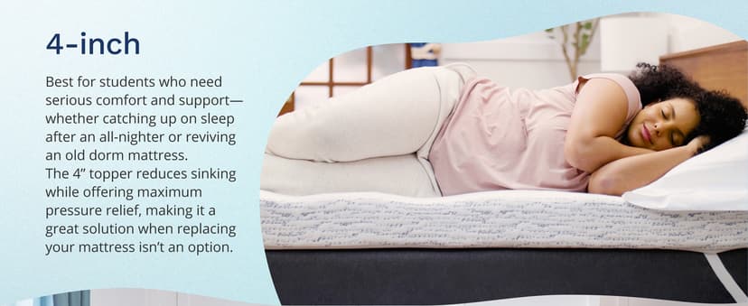 ViscoSoft 3 Inch Memory Foam Mattress Topper Twin XL - Select High Density Ventilated Extra Long Mattress Pad - Premium Removable Rayon Cover