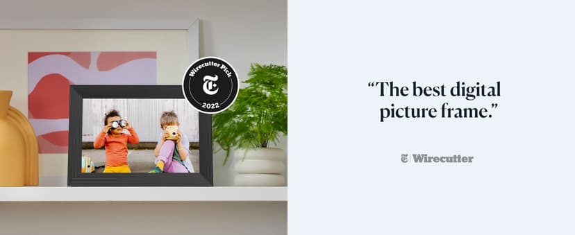 AURA Walden 15" WiFi Digital Picture Frame | Wirecutter's Best Digital Frame for Gifting | Send Photos from Your Phone | Quick, Easy Setup in Aura App | Free Unlimited Storage | Ink with White Mat