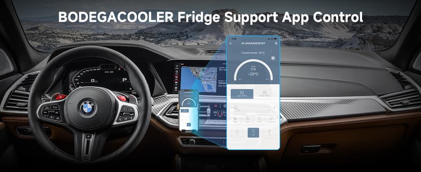 BODEGACOOLER 12 Volt Car Refrigerator,80 Quarts Portable Fridge,75L RV Freezer Single Zone,with APP Control,-4℉-68℉ Car Cooler,12/24V DC & 100-240V AC for Travel, Camping,Outdoor,Truck,SUV