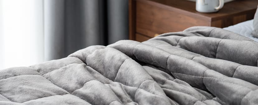 Cottonblue Weighted Blanket 15 lbs Queen Size 60x80 inches, Flannel Shaggy Sherpa Weighted Blanket for Adults Comfortable Weighted Blankets for Calming and Relax, Bed Sofa Heavy Blankets, Grey