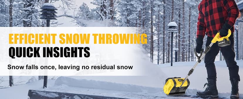 Cordless Electric Snow Shovel, Brushless 12-Inch Width | 6-Inch Depth Snow Blower, Lightweight Snow Thrower Machine, Efficient Snow Removal with Battery and Charger, 2 Batteries