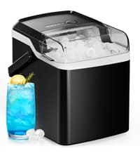 Silonn Nugget Ice Maker Countertop, Pebble Ice Maker with Soft Chewable Ice, One-Click Operation Ice Machine with Self-Cleaning, 33lbs/24H for Home,Kitchen,Office