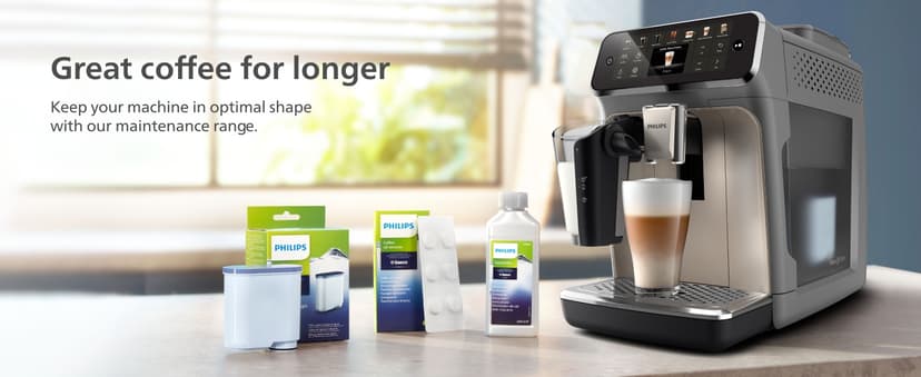 Philips 4400 Series Fully Automatic Espresso Machine – 12 Hot & Iced Coffees, Quick-to-Clean LatteGo Milk System, SilentBrew, QuickStart, Ceramic Grinder, Black Chrome (EP4444/90)