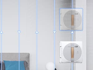 ECOVACS Winbot W1 Pro Window Cleaning Robot, Intelligent Cleaning with Dual Cross Water Spray Technology, Win SLAM 3.0 Path Planning, 2800Pa Suction Power, Edge Detection Technology, App Control,Grey