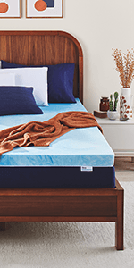 Sleep Innovations Dual Layer 4 Inch Memory Foam Mattress Topper, Queen Size, Ultra Soft Support, 3 Inch Cooling Gel Memory Foam Plus 1 Inch Fluffy Pillow Top Cover