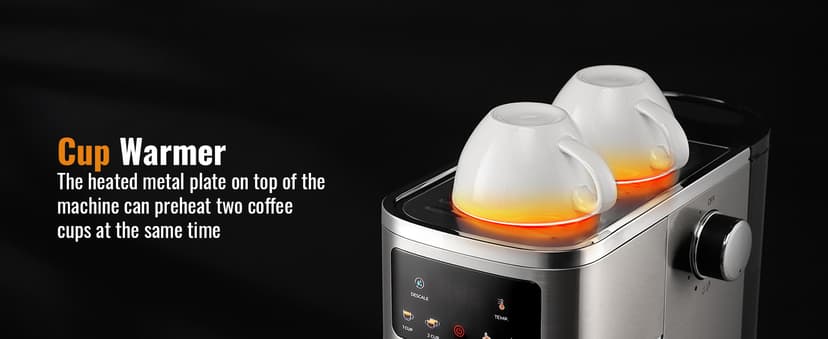 SHARDOR Espresso Machine 20 Bar, Professional Espresso Machine with Milk Frother and Touchscreen, Expresso Coffee Machines with Adjustable Temperature,for Cappuccino, Latte