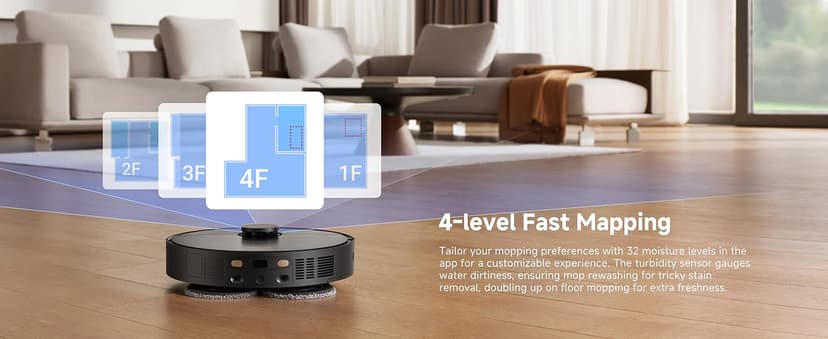 DREAME X40 Ultra Robotic Vacuum with Removable & Liftable Mop, 12,000Pa Suction, Side Brush Extensive Cleaning, 158°F Mop & Washboard Self Cleaning, Auto-Empty, Auto Refill, liftable Brushes