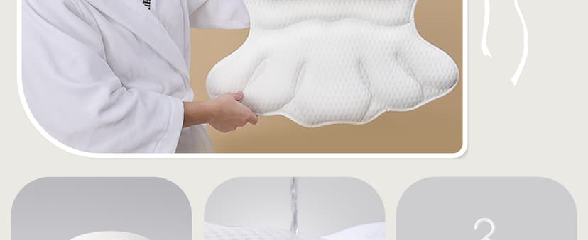 Bath Pillow Luxury Bathtub Pillow, Extra Soft & Comfortable Bath Pillows for Tub Head Neck and Back Support, with 4D Air Mesh Cushions & Non-Slip Suction Cups - Bath Accessories Spa Gifts for Women